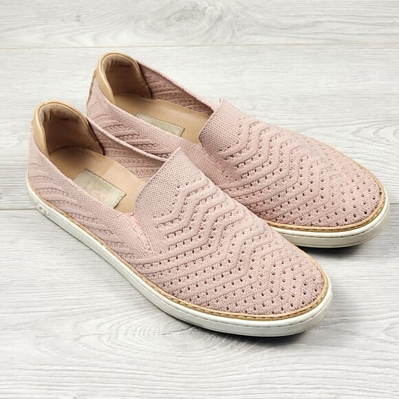 UGG Pink Sammy Chevron Knit Slip-On Shoes – Women’s Size 8 - Picture 1 of 8